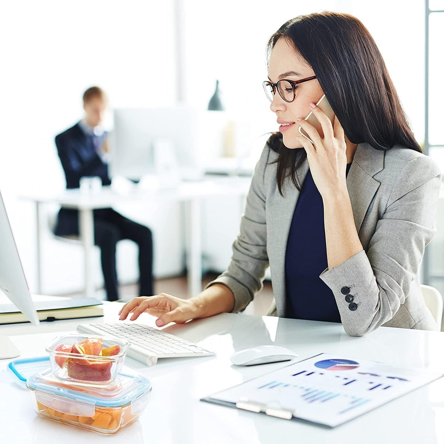 10-Piece Kitchen Glass Food Storage Containers Set with Lids, Clear Leak-Proof, Bpa-Free Airtight Meal Prep Glass Containers – Oven, Freezer, Microwave & Dishwasher Safe