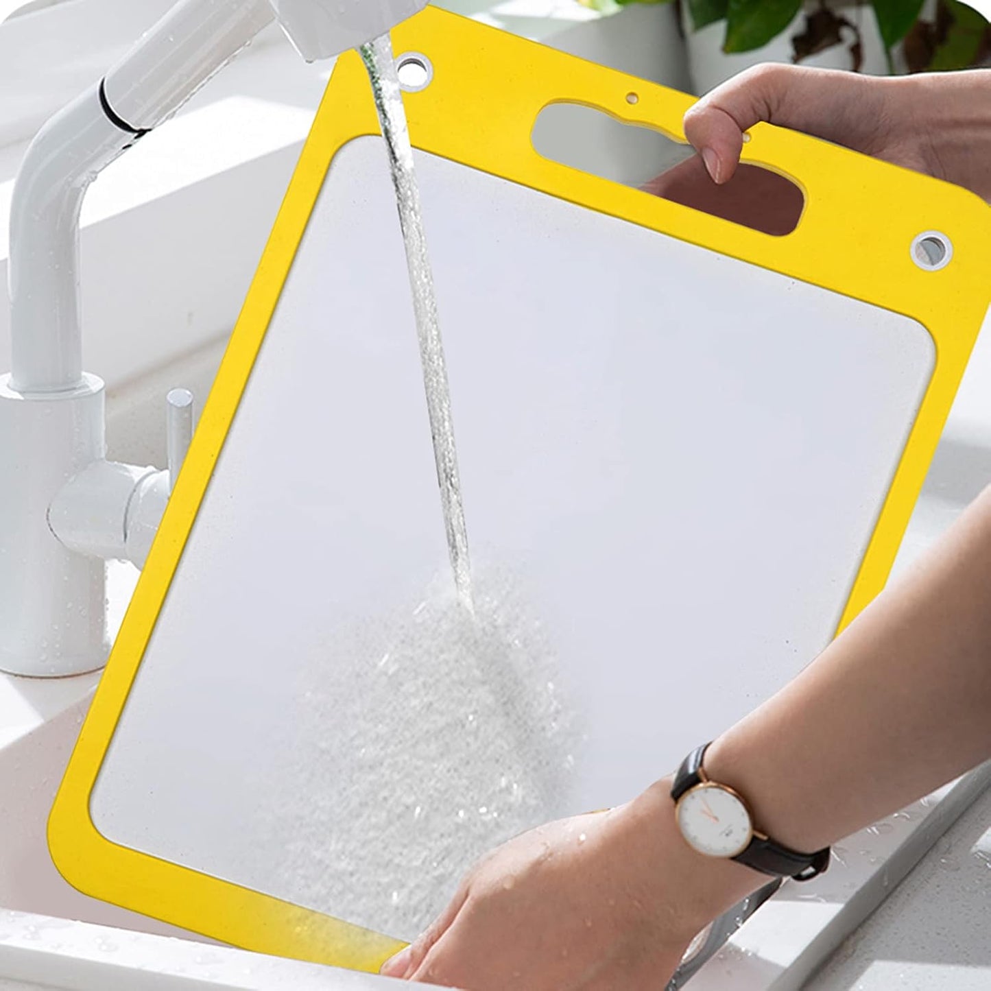 Stainless Steel Cutting Board Kitchen Cutting Board Double-Sided Vegetable Meat Fruit Cutting Board (Orange, 13.7X9.8)