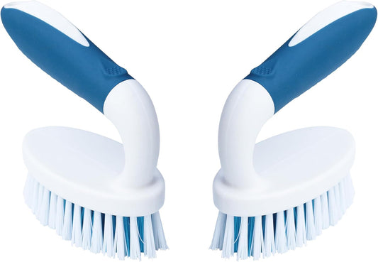 Scrub Brush, 2 Pack Household Cleaning Brushes with Stiff Bristles, Scrubbing Brush for Carpet, Shower, Bathtub, Kitchen, Pool Tile, Bathroom Scrubber, Small