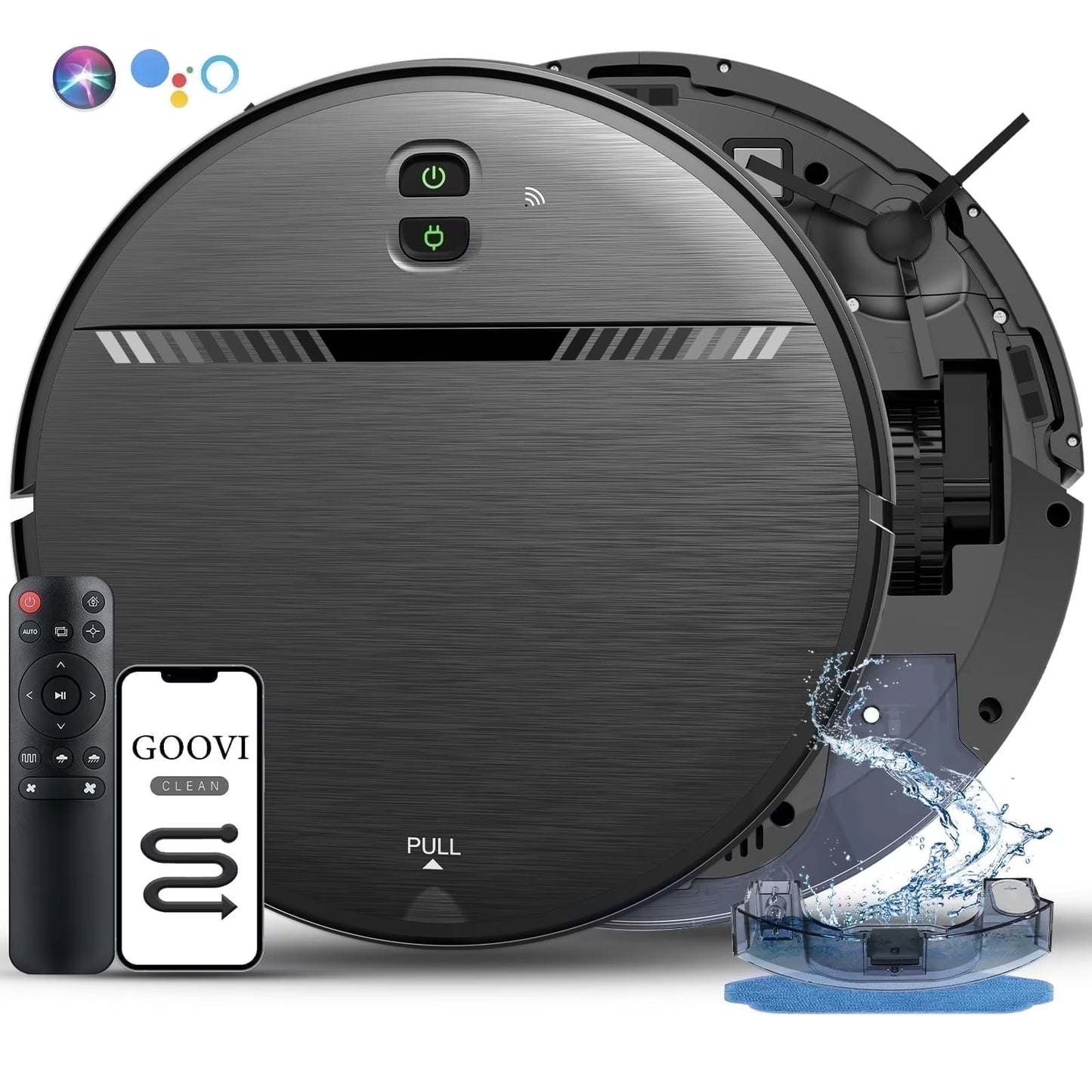 Robot Vacuum Cleaner, Robot Vacuum Mop Combo, with Alexa/Wifi/App Connection, for Pet Hair, Hard Floor