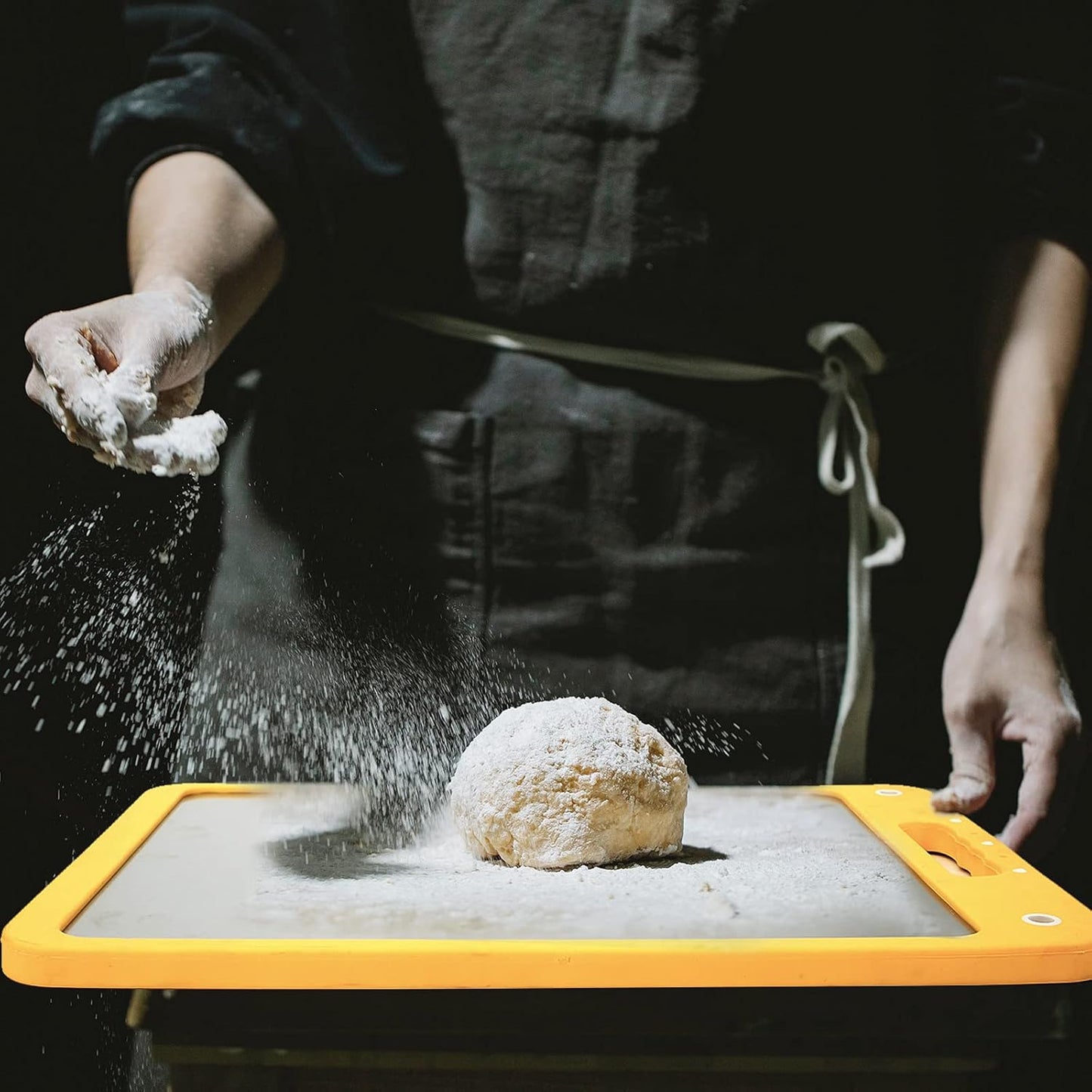 Stainless Steel Cutting Board Kitchen Cutting Board Double-Sided Vegetable Meat Fruit Cutting Board (Orange, 13.7X9.8)