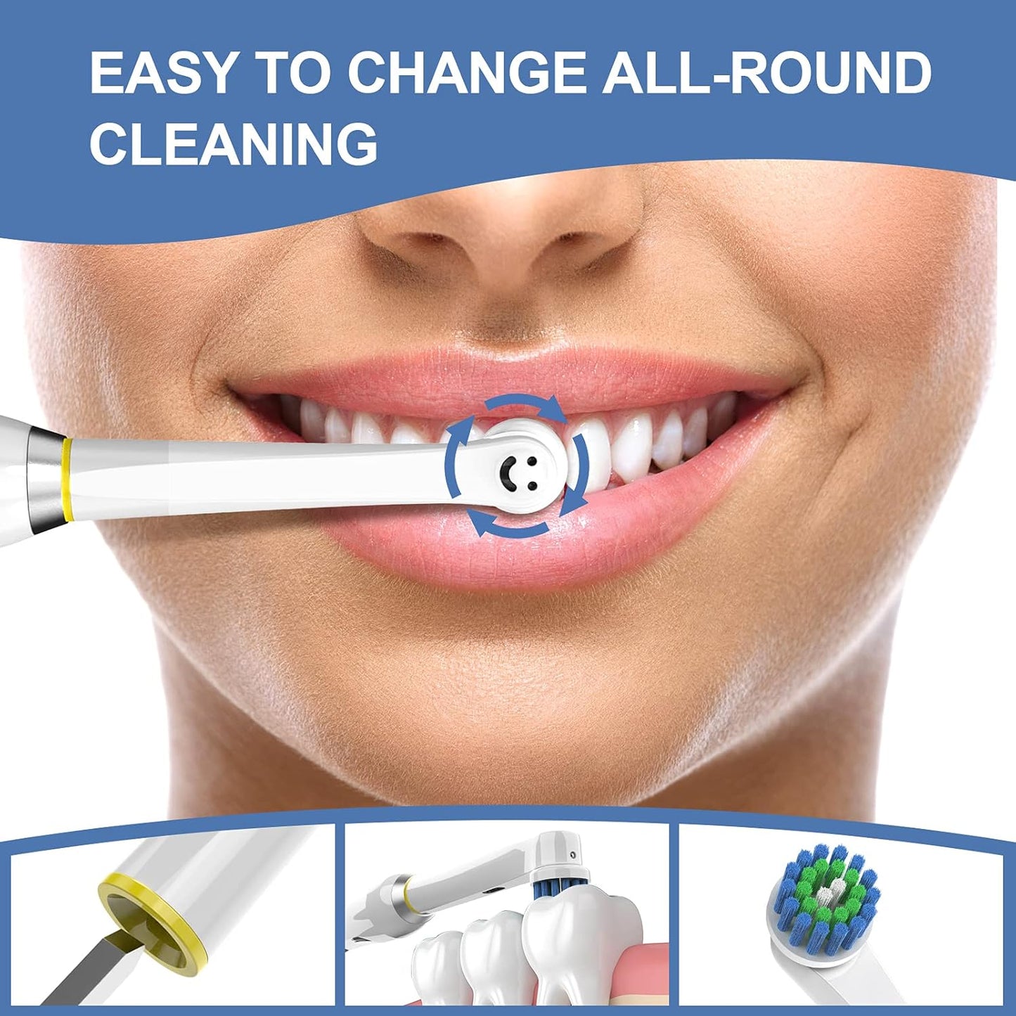 Replacement Toothbrush Heads for Oral-B, 4 Count Replacement Heads Compatible with Oral B Braun Electric Toothbrush