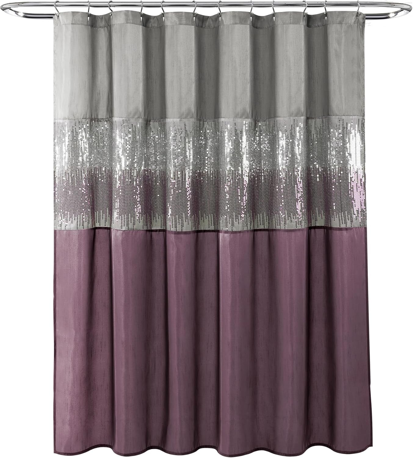 Night Sky Shower Curtain, 72" X 72", Gray & Purple