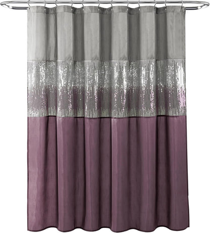 Night Sky Shower Curtain, 72" X 72", Gray & Purple