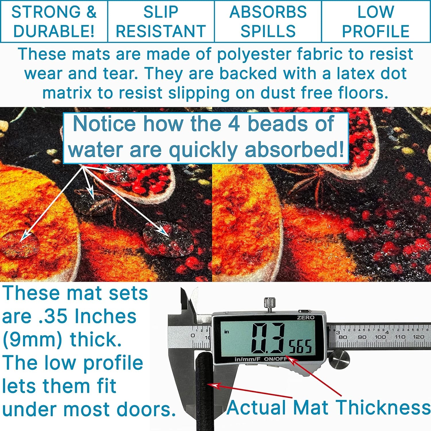 Artistic and Colorful Kitchen Rugs for Floor Non Slip Kitchen Rugs and Mats Kitchen Mat Set Farmhouse Kitchen - Lava Flow2 Art- 2 Pieces - 30"X17" + 47”X17