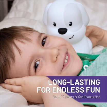 Remote Control Silicone Night Light for Kids - Puppy Design with 9 Soft Colors & Sleep Timer - Rechargeable, Battery-Operated Lamp for Bedroom | Baby Nursery, Toddler, Girls, Boys