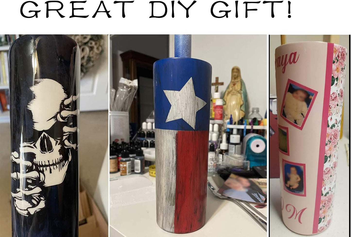 20 Oz Skinny Stainless Steel Tumbler Set with Lids, Insulated Slim Water Tumbler for DIY, Silver