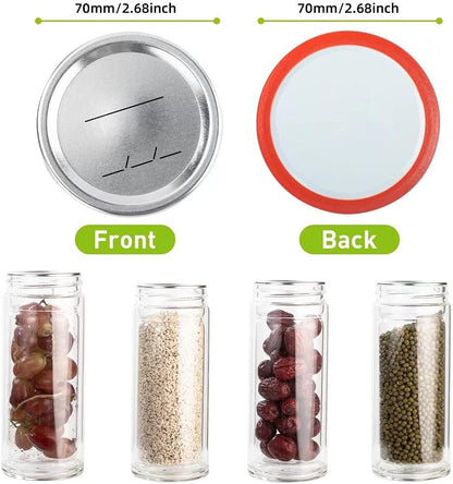 50-Count 70Mm Regular Mouth Canning Lids for Ball, Kerr Jars, Wide Canning Lids 100% Fit Airtight for Regular Mouth Jars Leak Proof Rust-Proof Canning Jar Lids for Homemade Jam Pickles(50Pcs)