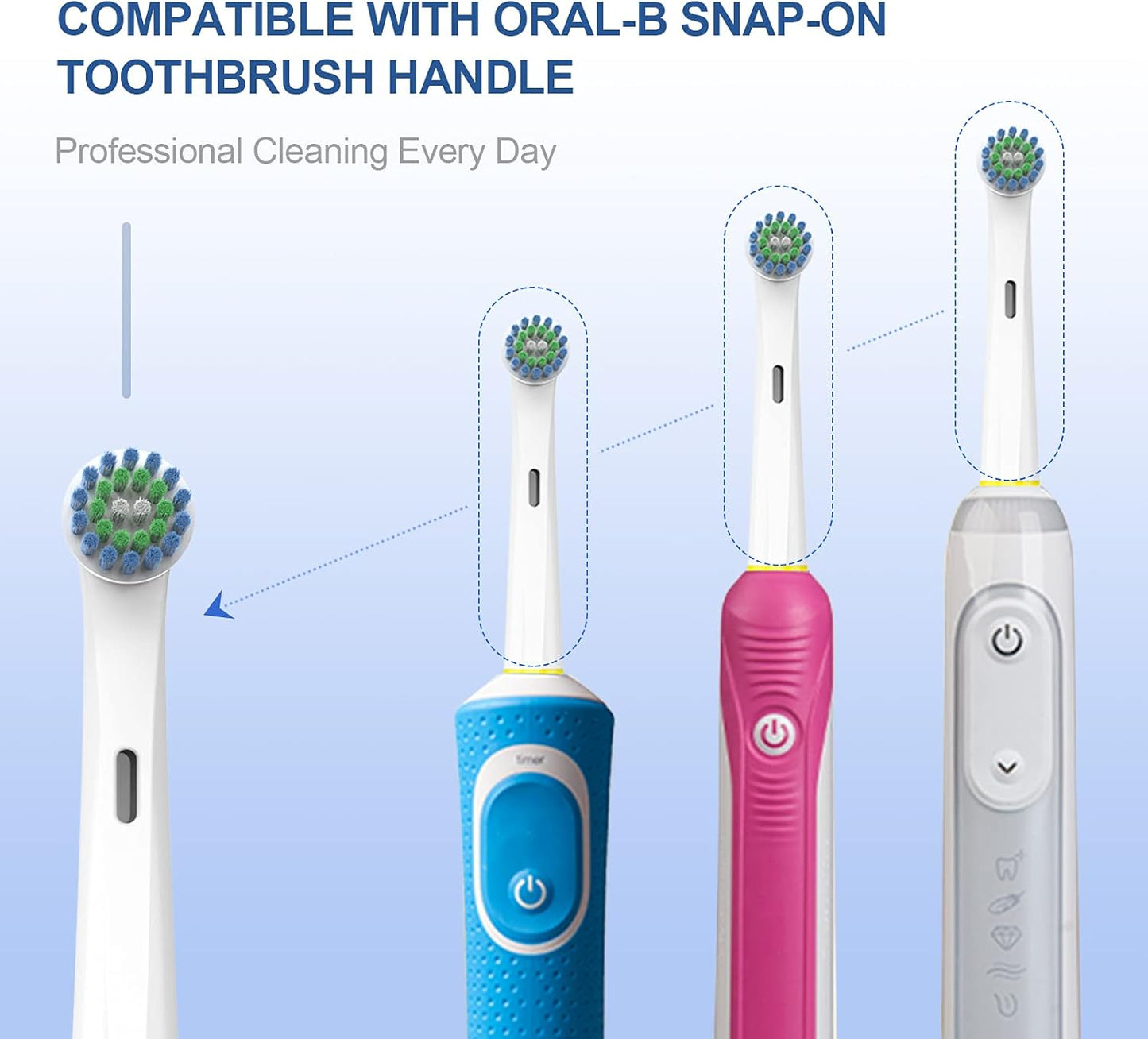 Replacement Toothbrush Heads for Oral-B, 4 Count Replacement Heads Compatible with Oral B Braun Electric Toothbrush