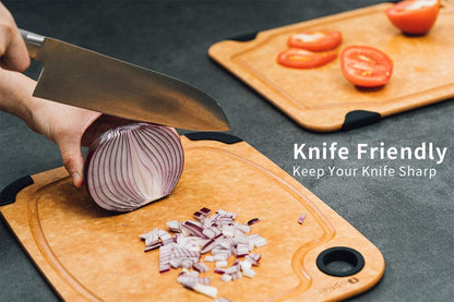 Wood Fiber Cutting Board for Kitchen - Non-Slip, Reversible, Eco-Friendly, Small 11.5 X 9.25-Inch Chopping Board, Natural Slate