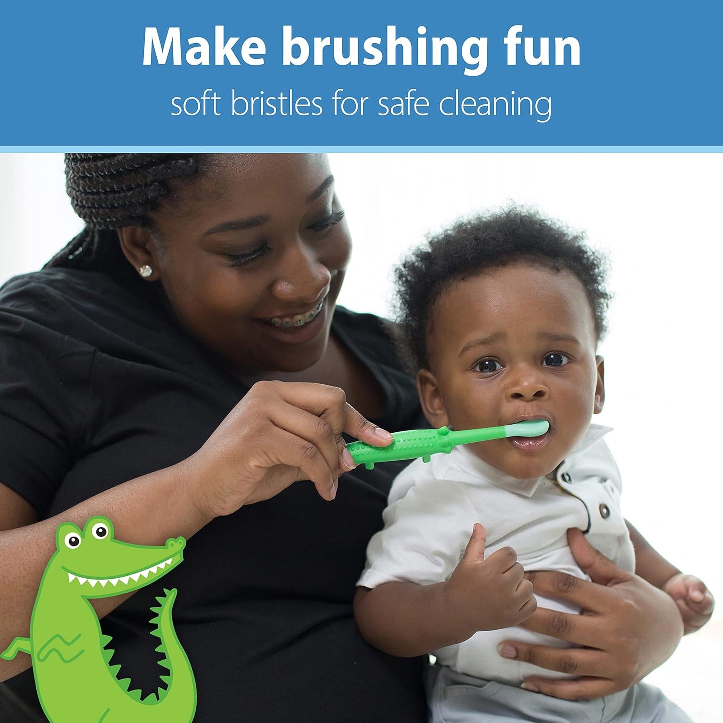 Baby and Toddler Toothbrush - Crocodile, BPA Free - Age 1-4Y