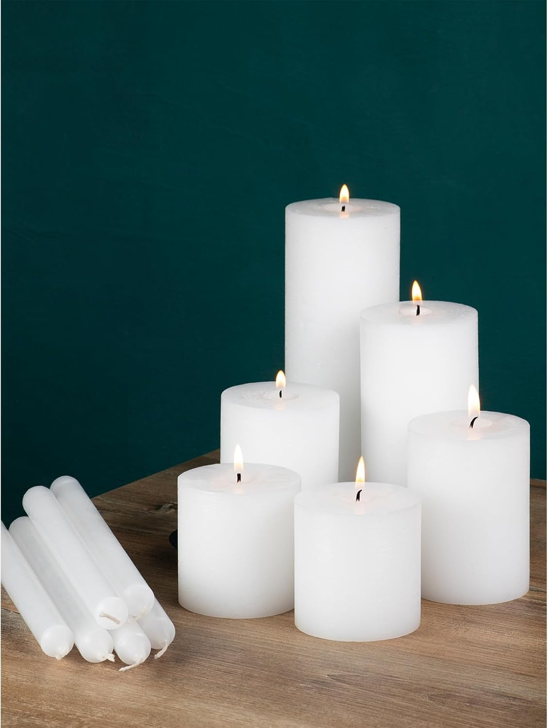White Taper Candles Pack of 4 - Slow Burning Dripless Unscented Straight Candles 10 Inch - Ideal for Dinner Table - Smokeless Long Candlesticks