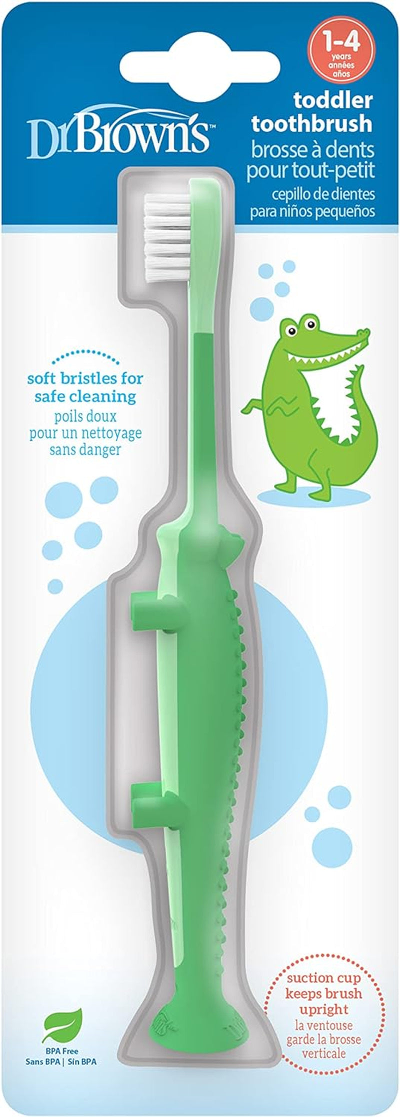 Baby and Toddler Toothbrush - Crocodile, BPA Free - Age 1-4Y