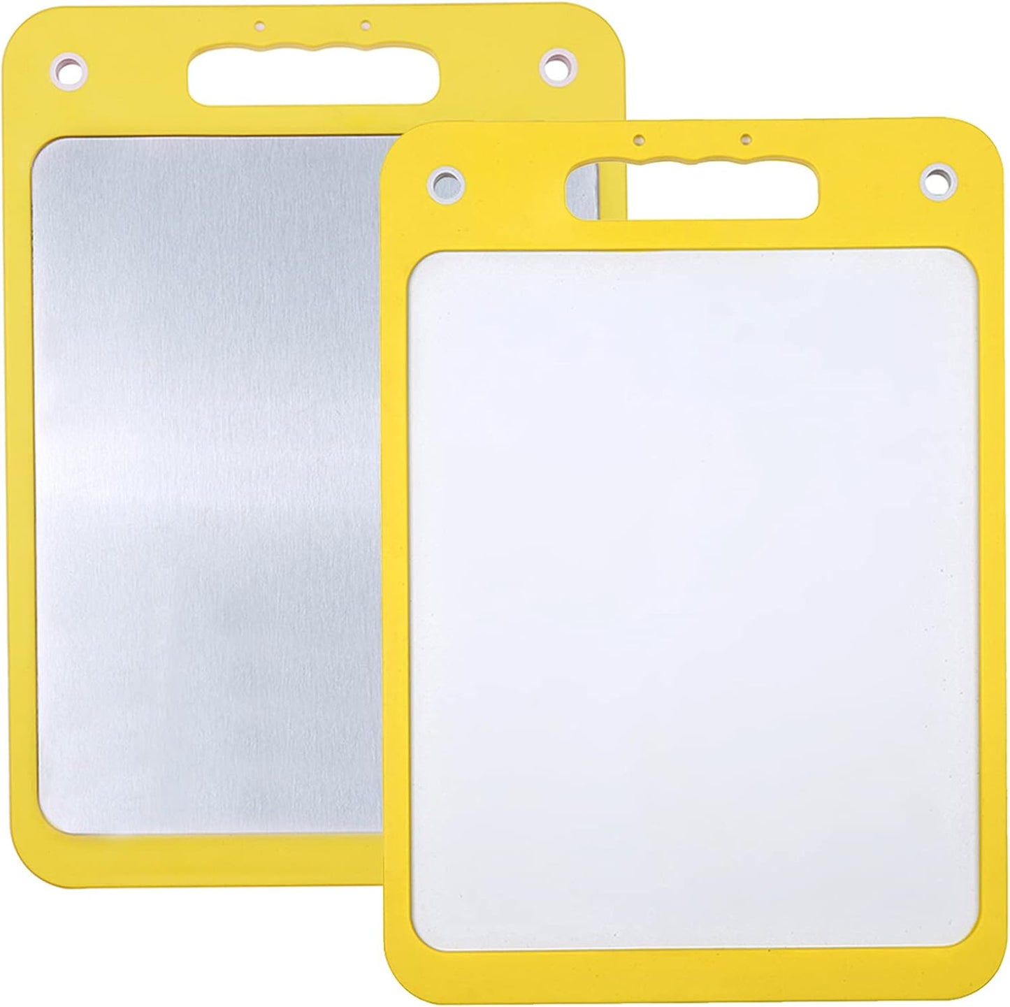 Stainless Steel Cutting Board Kitchen Cutting Board Double-Sided Vegetable Meat Fruit Cutting Board (Orange, 13.7X9.8)