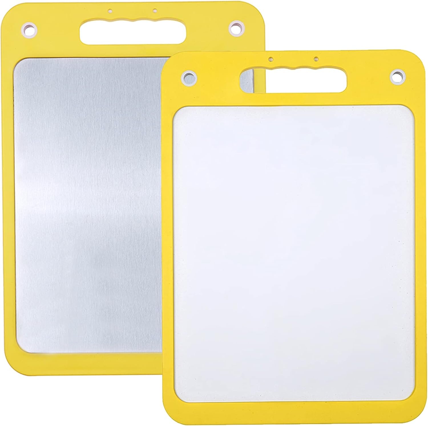 Stainless Steel Cutting Board Kitchen Cutting Board Double-Sided Vegetable Meat Fruit Cutting Board (Orange, 13.7X9.8)