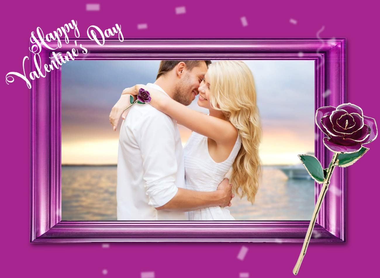 24K Rose for Her, Eternal Love Plated Rose Flower, Romantic Present for Wife, Mom, Grandma, Anniversary, Birthday, Wedding ()