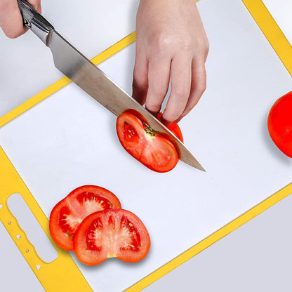 Stainless Steel Cutting Board Kitchen Cutting Board Double-Sided Vegetable Meat Fruit Cutting Board (Orange, 13.7X9.8)