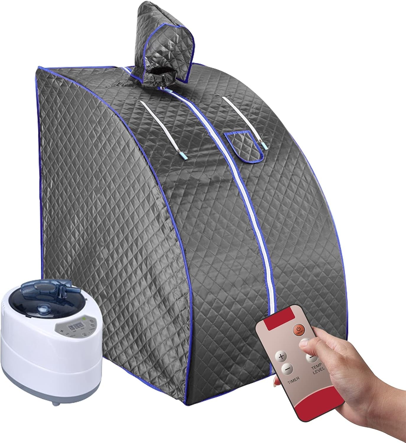 Portable Sauna, Sauna, 2L Steam Sauna Home Sauna for Relaxation at Home,One Person Sauna with Remote Control,Foldable Chair,Timer