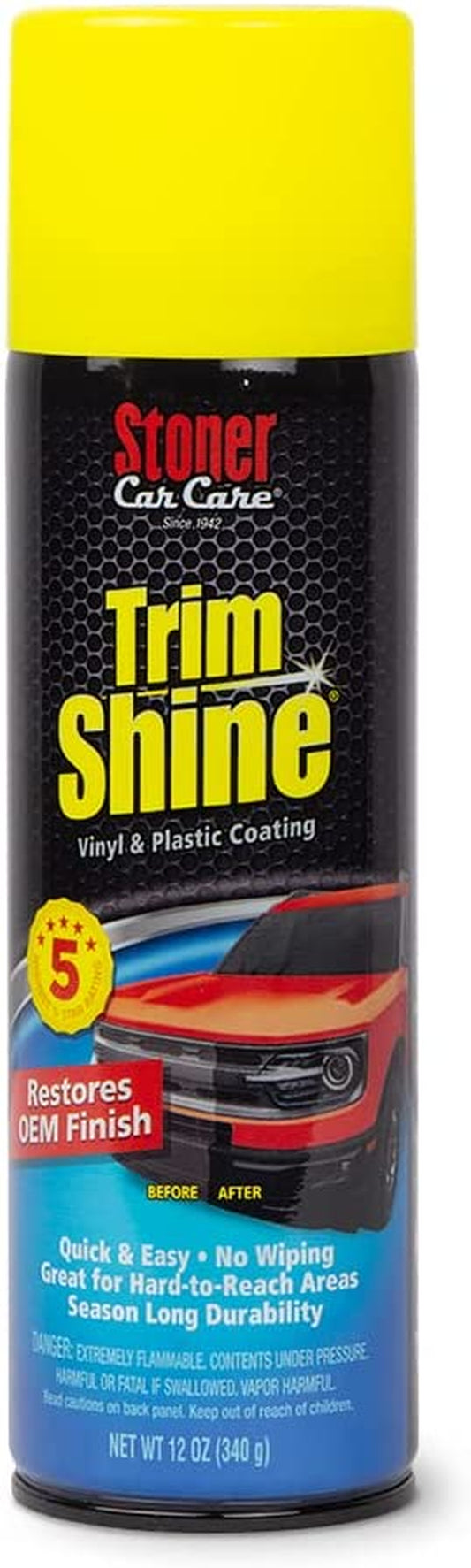 91034 Trim Shine – Vinyl and Plastic Protectant for Interior and Exterior Detailing, Restores OEM Color, Adds Shine, UV and Water Protection, Non-Greasy, Fast-Drying – 12 Oz