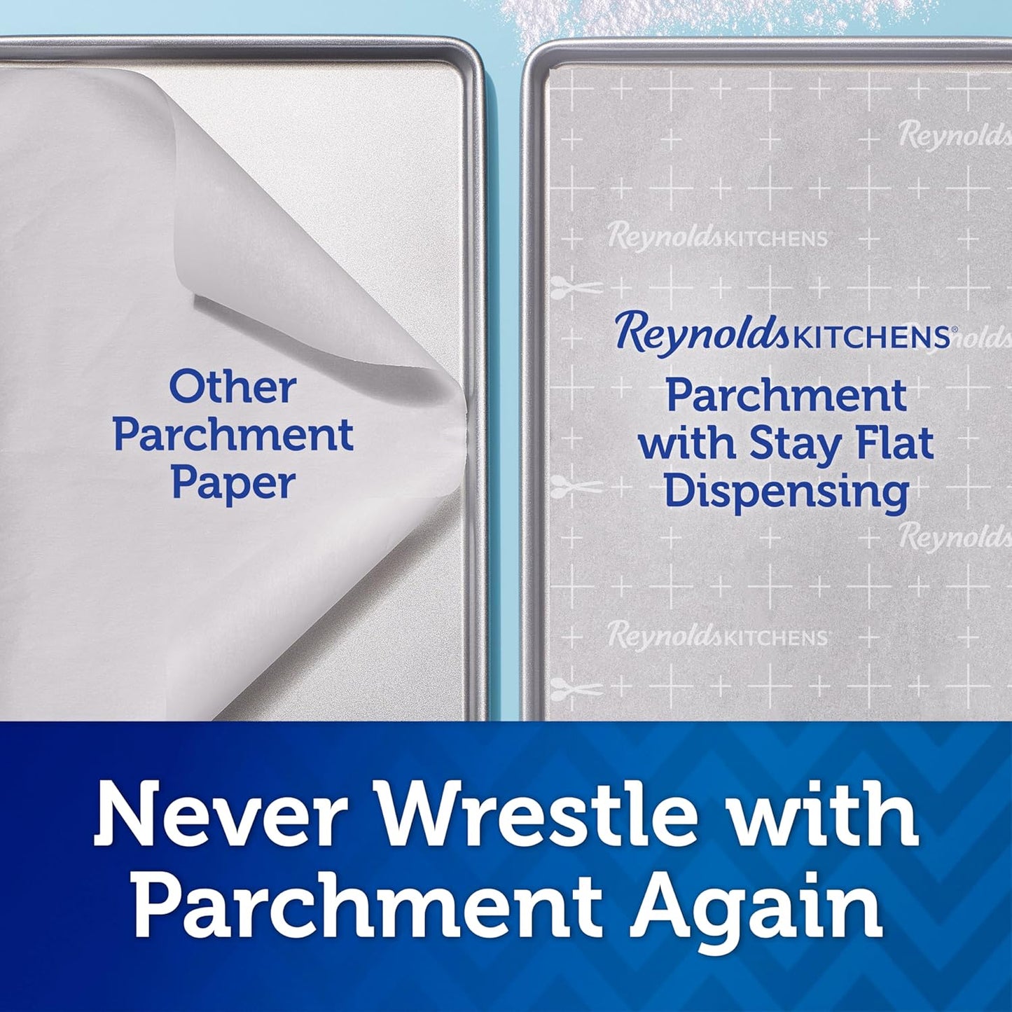 Kitchens Stay Flat Parchment Paper Roll, Non Curling Baking Parchment Paper for Baking and Cooking, Oven Safe up to 425 Degrees, 36 Feet X 15 Inches, 45 Total Sq. Ft.