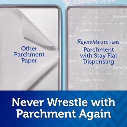Kitchens Stay Flat Parchment Paper Roll, Non Curling Baking Parchment Paper for Baking and Cooking, Oven Safe up to 425 Degrees, 36 Feet X 15 Inches, 45 Total Sq. Ft.