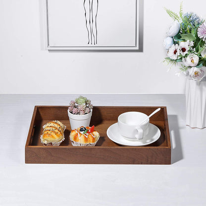 Wood Ottoman Wooden Serving Organizer Decorative Butler Bed Tray for Living Room Coffee Table Countertop 10×15 Inch