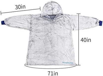 Blanket Sweatshirt Hoodie Wearable Blanket , Luxury Lightweight with Sleeves and Pockets Tv-Blanket for Men,Women,Kids(For Family)