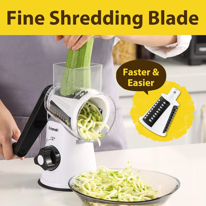Rotary Vegetable Grater, Food Shredder Vegetable Grater for Kitchen, Dishwasher Safe Kitchen Grater and Vegetable Slicer for Cucumber, Zucchini, Carrot, Potato, Etc